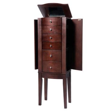Powell Jewelry Armoire 398315 "Merlot" Jewelry Armoire with Top and